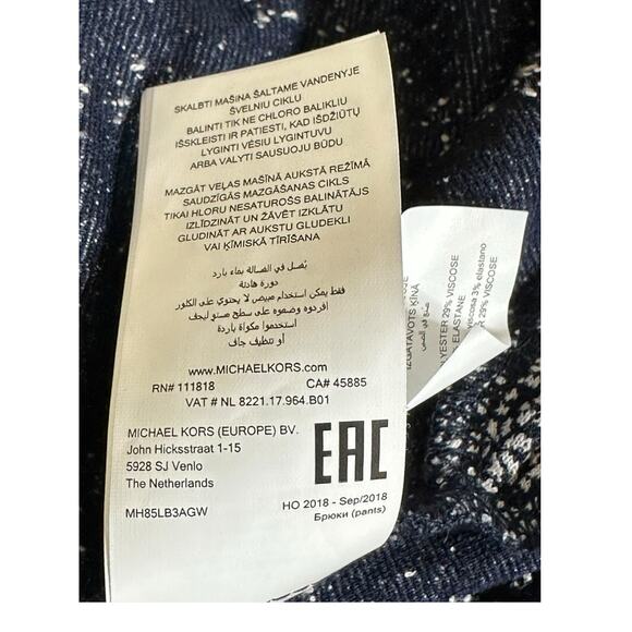 Michael Kors Top Womens Medium Navy Sleeveless Mock Neck Textured Office Preppy - Picture 10 of 10